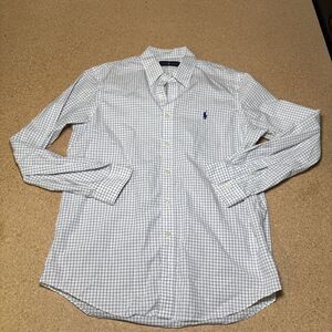 Polo Ralph Lauren Button Down Shirt Mens L Flesh Pony Check Long Sleeve Classic